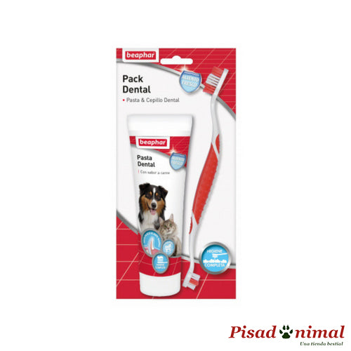 BEAPHAR Kit Limpieza Dental (Pasta+Cepillo) para Perros y Gatos