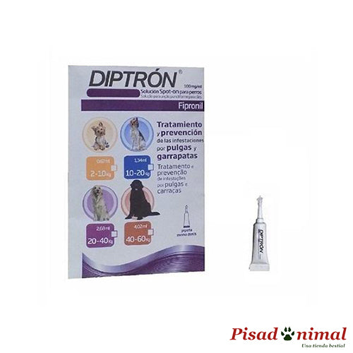 DIPTRON Pipeta Anti Pulgas y Garrapatas para Perros (20-40 Kg)