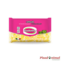 INODORINA Refresh 40 Toallitas Higiénicas Citronella para Mascotas