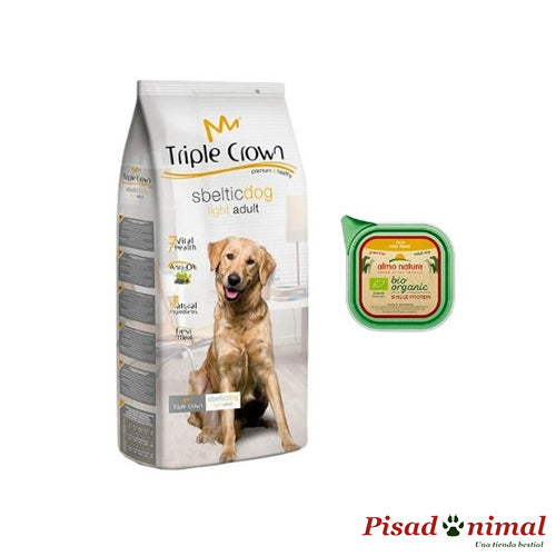 Bandeja (150 gr) GRATIS + Pienso TRIPLE CROWN SBELTIC DOG para Perros con Tendencia al Sobrepeso