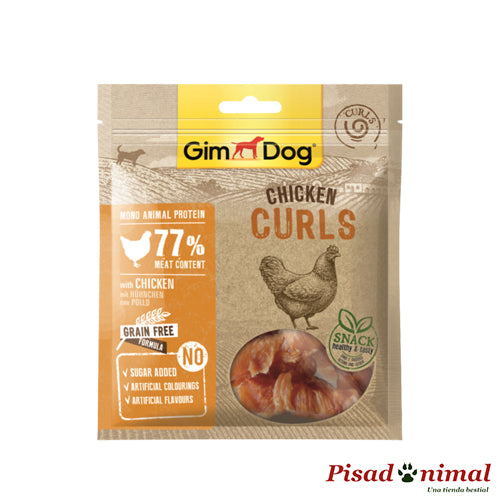 Chicken Curls snack para perros de Gimdog