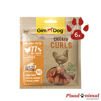 Chicken Curls snack para perros 6 Bolsas de Gimdog