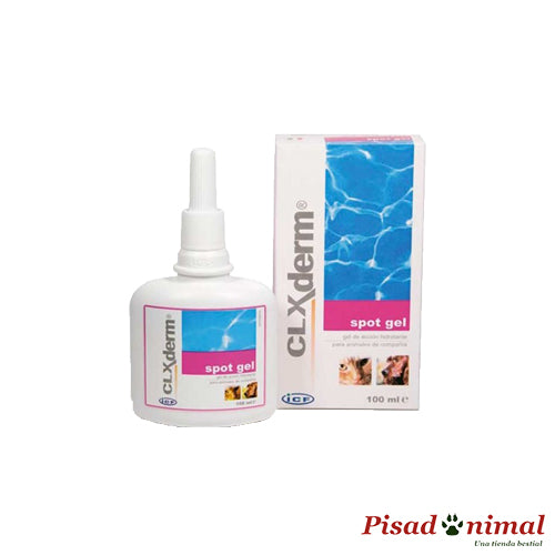 Gel antiséptico Clxderm Spot 100 ml para perros y gatos de ICF