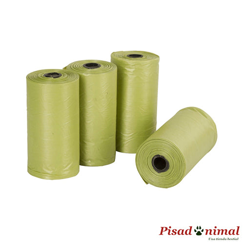 4 Rollos con 20 unidades de bolsas biodegradables para caca de perros de Kerbl