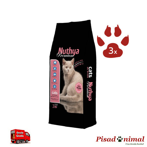 Comida para gatos Nuthya Premium Cat 9 Kg (3 sacos de 3 Kg)