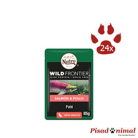 Comida húmeda Nutro Wild Frontier Salmón&Pollo para gatos adultos - 24x85gr