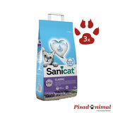 Classic Lavanda 3x10 L arena para gatos de Sanicat