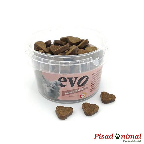 Snack EVO CORAZÓN 140gr Pavo y Patata para Perros