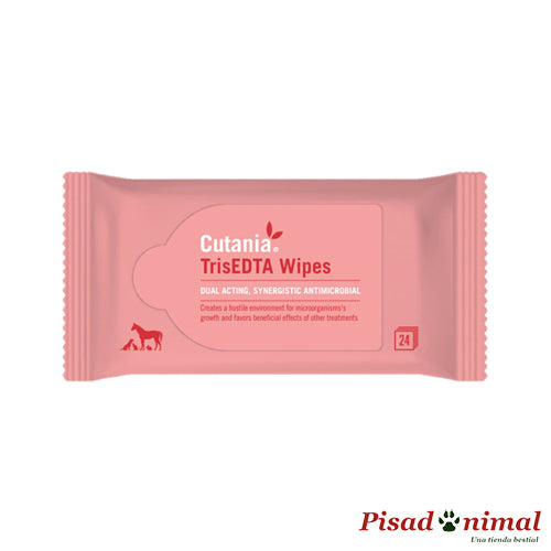 Cutania TrisEDTA Wipes 24 toallitas para perros, gatos y caballos de Vetnova