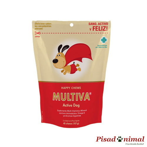 Multiva Active Dog 45 Chews suplemento alimenticio para perros de Vetnova