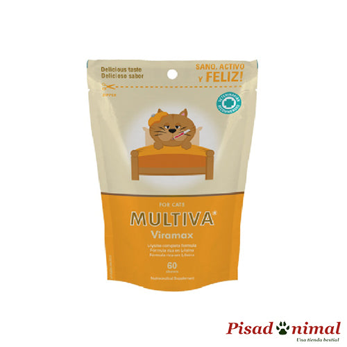 Multiva Viramax 60 chews suplemento alimenticio para gatos de Vetnova