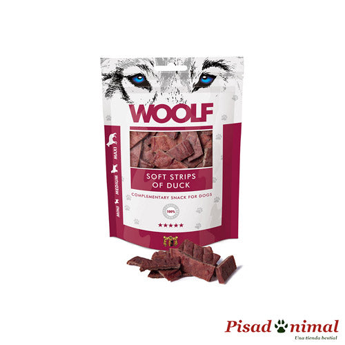 Snacks para perros Filetes Tiernos de Pato 100 gr de Woolf