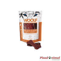 Snack Hueso de Pato y Zanahoria 100gr para perros de Woolf.