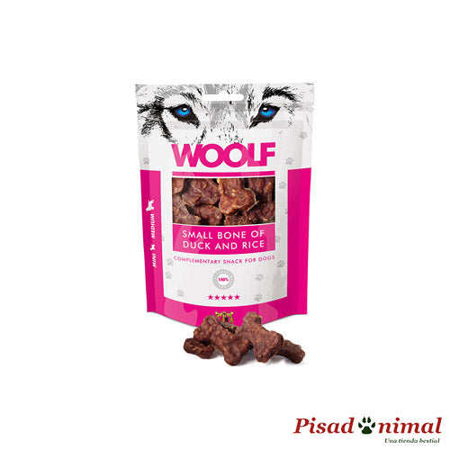 Snack Hueso de Pato y Arroz 100gr para perros de Woolf.